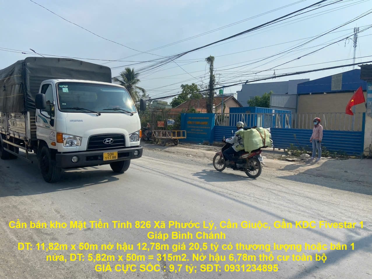 Cần bán kho Mặt Tiền Tỉnh 826  Xã Phước Lý, Cần Giuộc, Gần KDC Fivestar 1 Giáp Bình Chánh - Ảnh chính